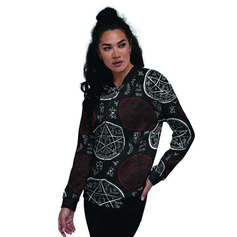 Magic Pentagram Gothic Witch Women's Bomber Jacket-grizzshop