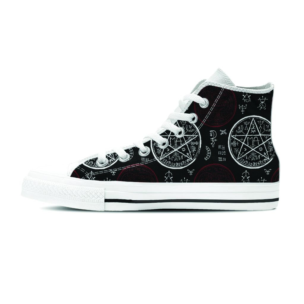 Magic Pentagram Gothic Witch Women's High Top Shoes-grizzshop