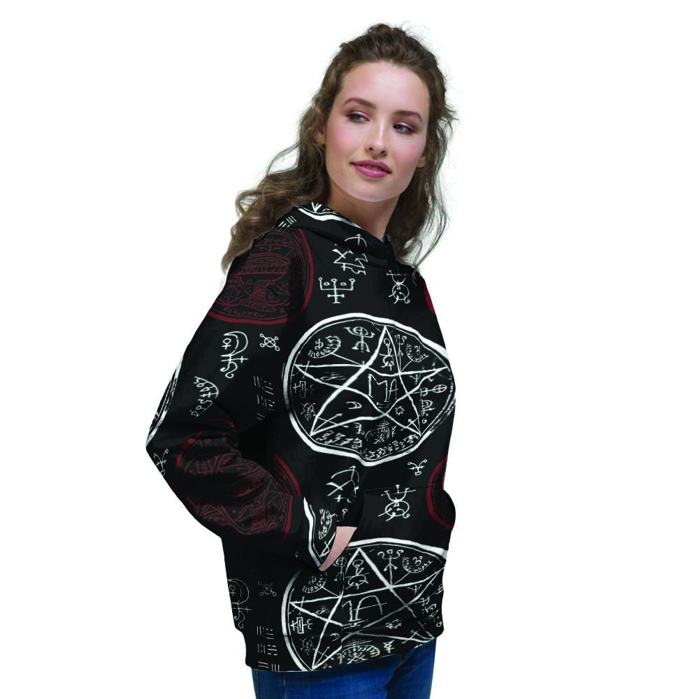 Magic Pentagram Gothic Witch Women's Hoodie-grizzshop