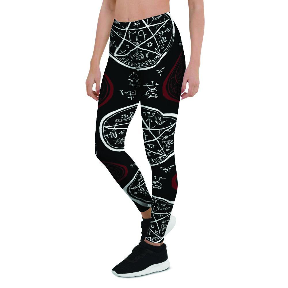 Magic Pentagram Gothic Witch Women's Leggings-grizzshop