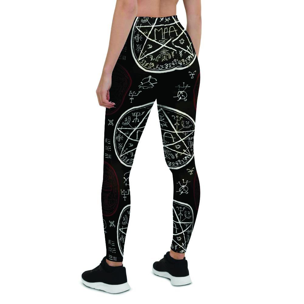 Magic Pentagram Gothic Witch Women's Leggings-grizzshop