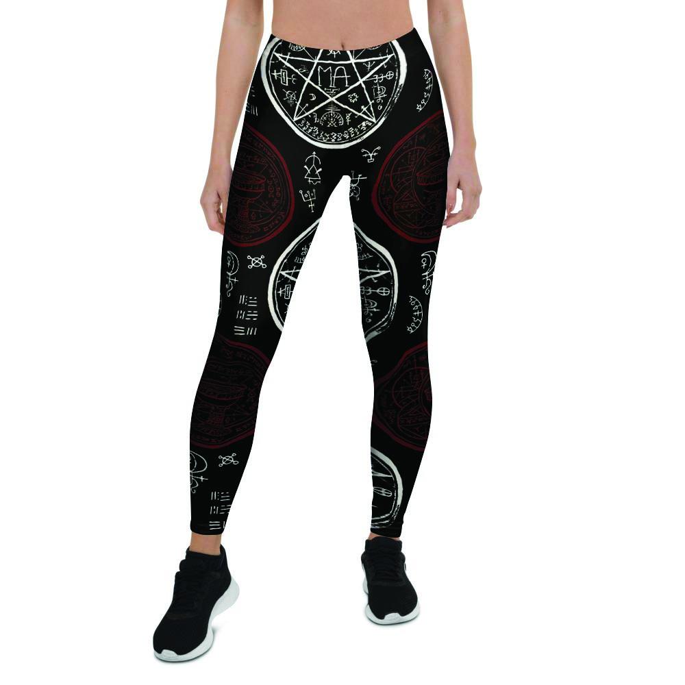 Magic Pentagram Gothic Witch Women's Leggings-grizzshop
