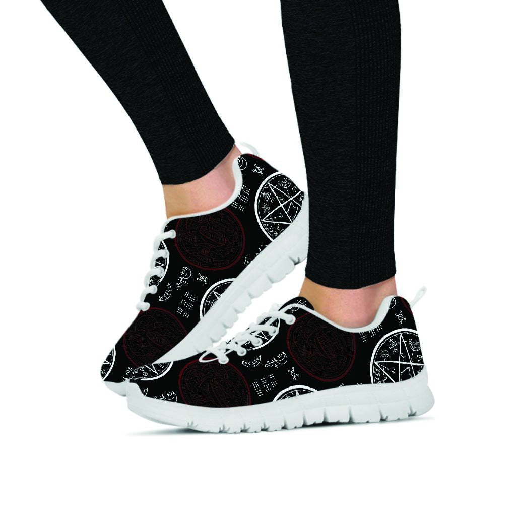 Magic Pentagram Gothic Witch Women's Sneakers-grizzshop