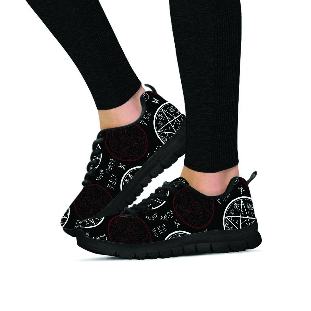 Magic Pentagram Gothic Witch Women's Sneakers-grizzshop