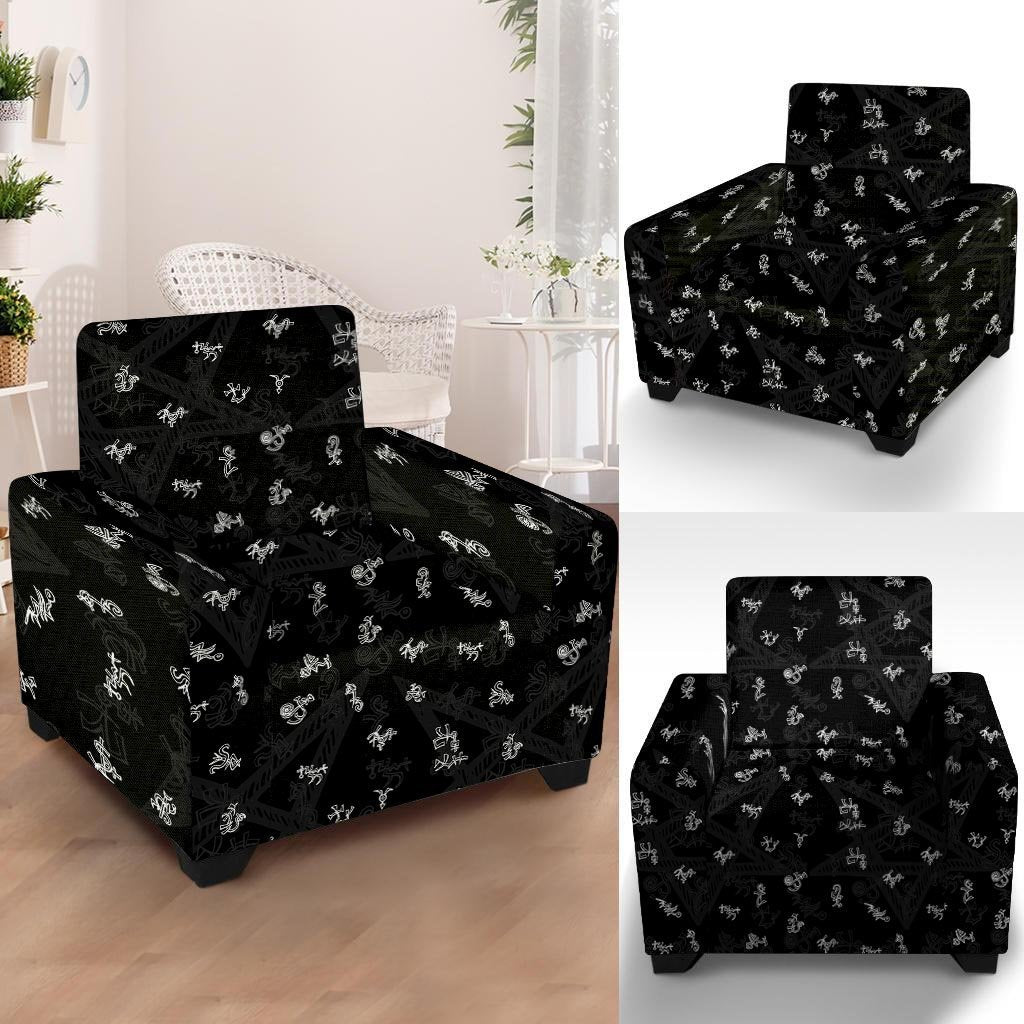 Magic Symbol Gothic Witch Armchair Cover-grizzshop