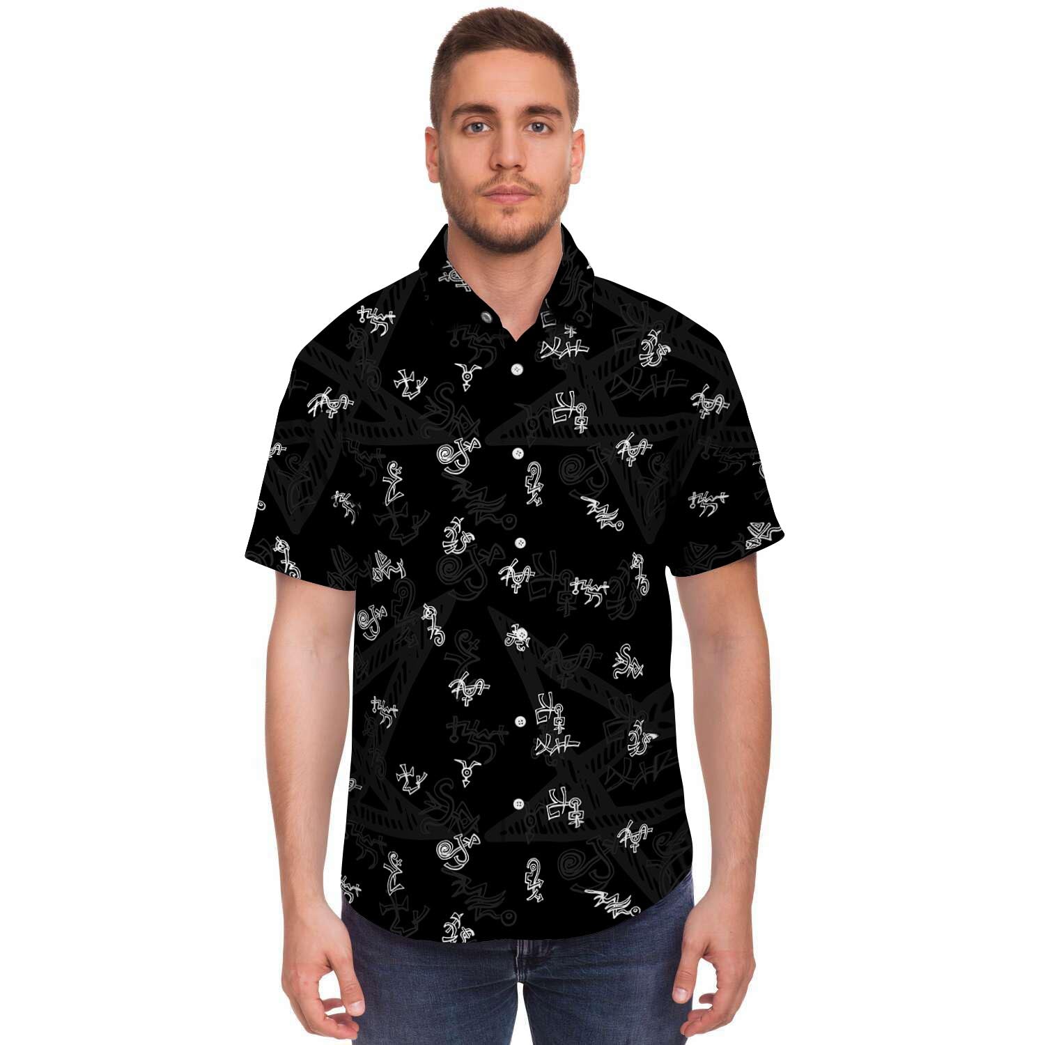 Magic Symbol Gothic Witch Men's Short Sleeve Shirt-grizzshop