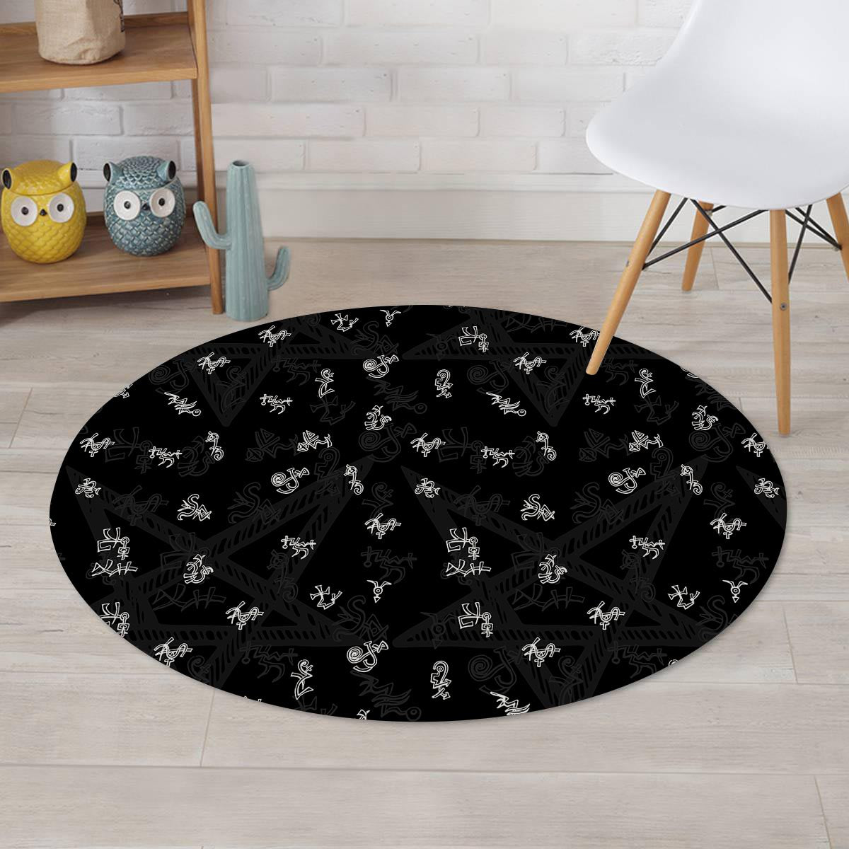 Magic Symbol Gothic Witch Round Rug-grizzshop