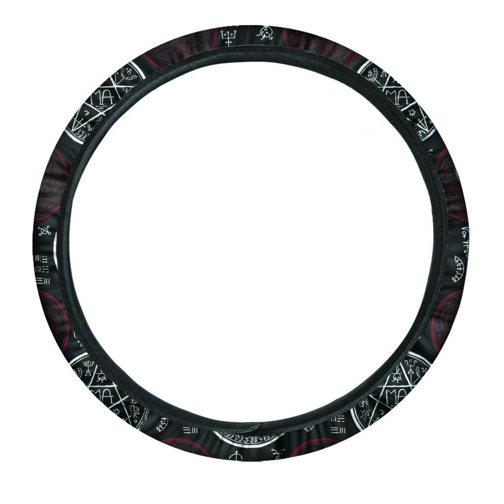 Magic Pentagram Gothic Witch Steering Wheel Cover-grizzshop
