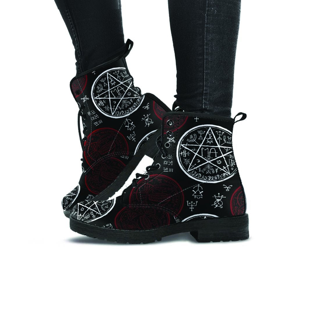 Magic Pentagram Gothic Witch Women's Boots-grizzshop