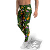 Magical Symbols And Green Print Pattern Men's Leggings-grizzshop