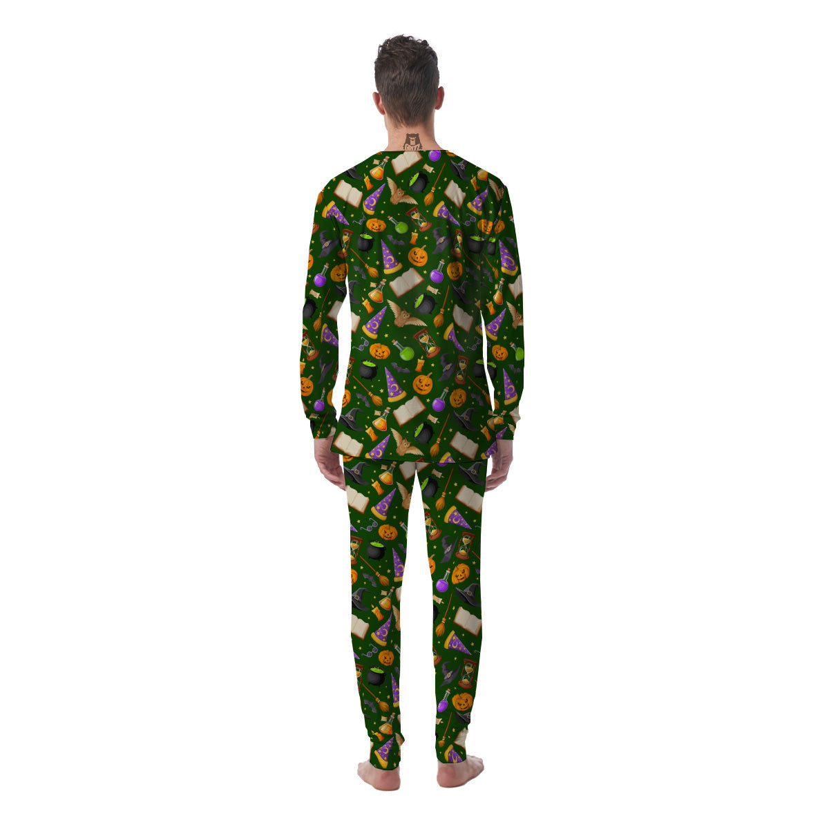 Magical Symbols And Green Print Pattern Men's Pajamas-grizzshop