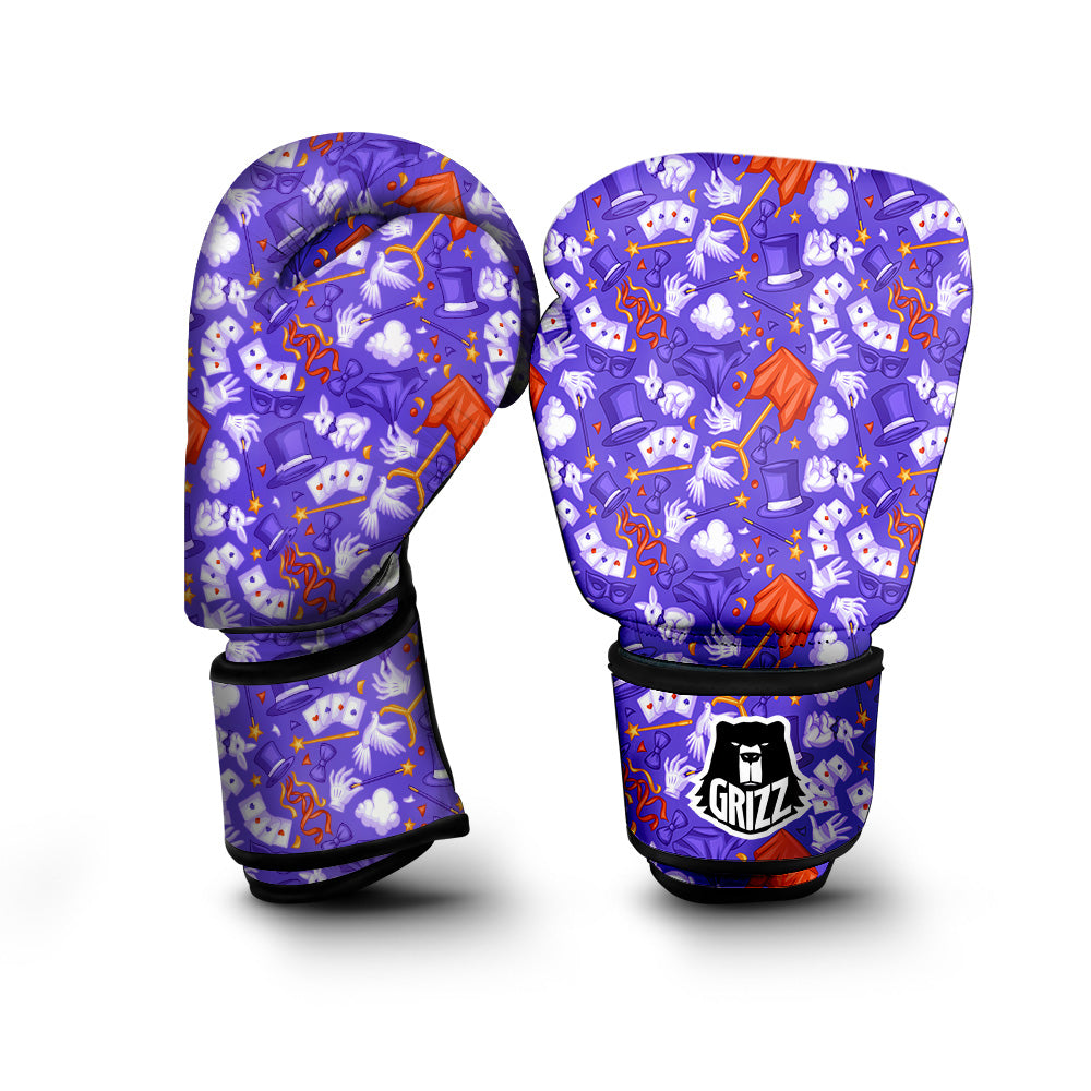 Magician Purple Show Print Pattern Boxing Gloves-grizzshop