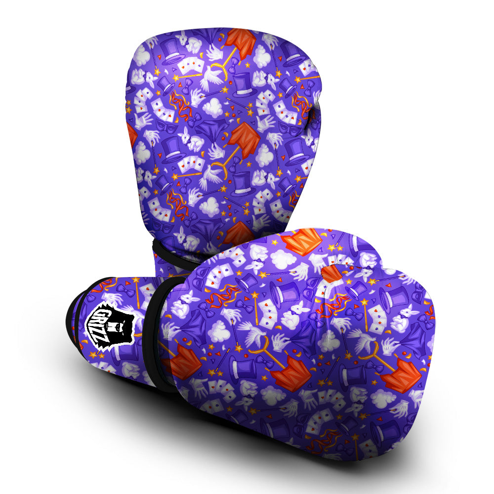Magician Purple Show Print Pattern Boxing Gloves-grizzshop