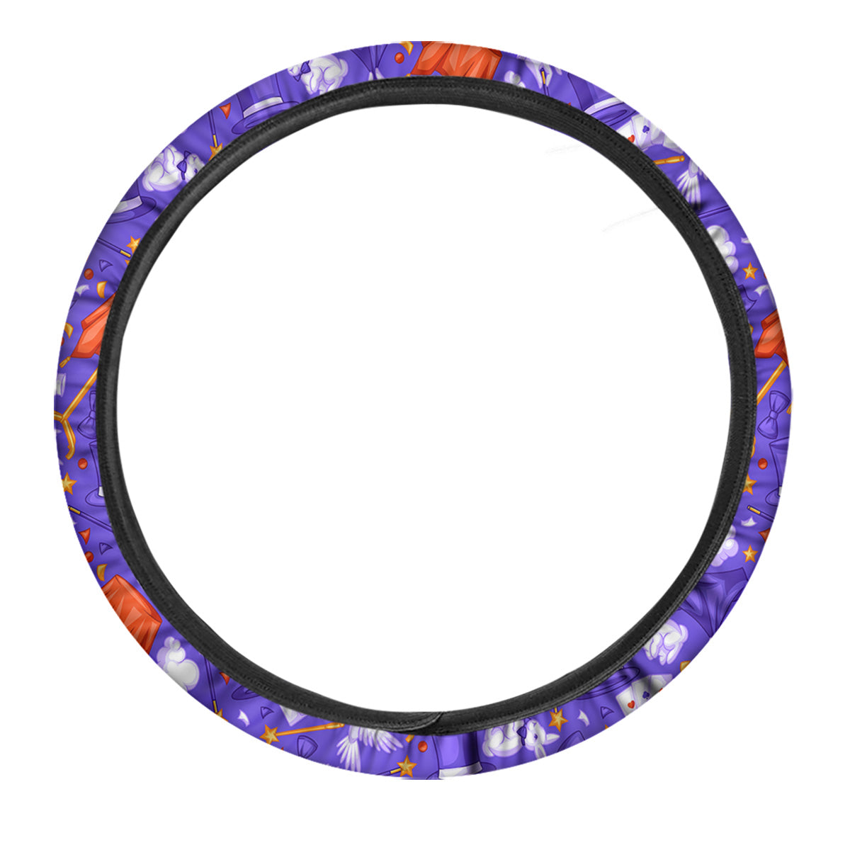 Magician Purple Show Print Pattern Car Steering Wheel Cover-grizzshop