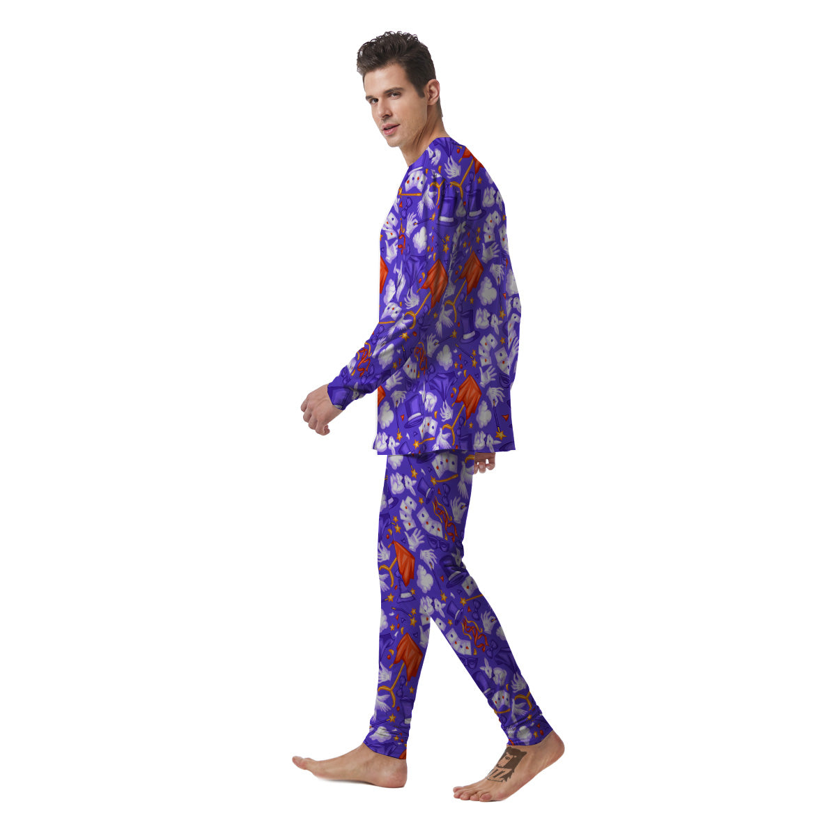 Magician Purple Show Print Pattern Men's Pajamas-grizzshop