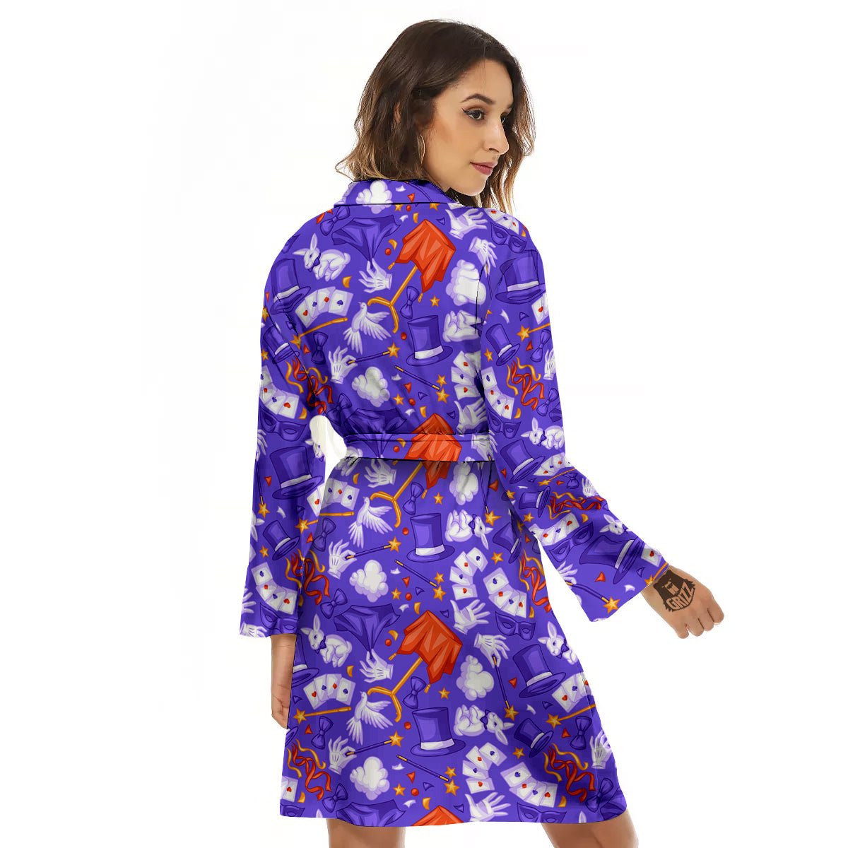 Magician Purple Show Print Pattern Women's Robe-grizzshop