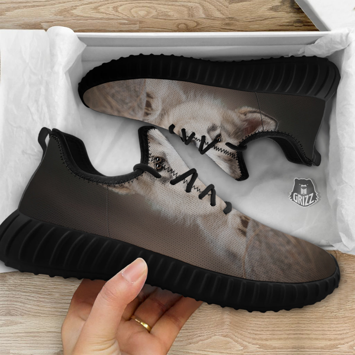 Malamute Alaskan Cute Print Black Walking Shoes-grizzshop