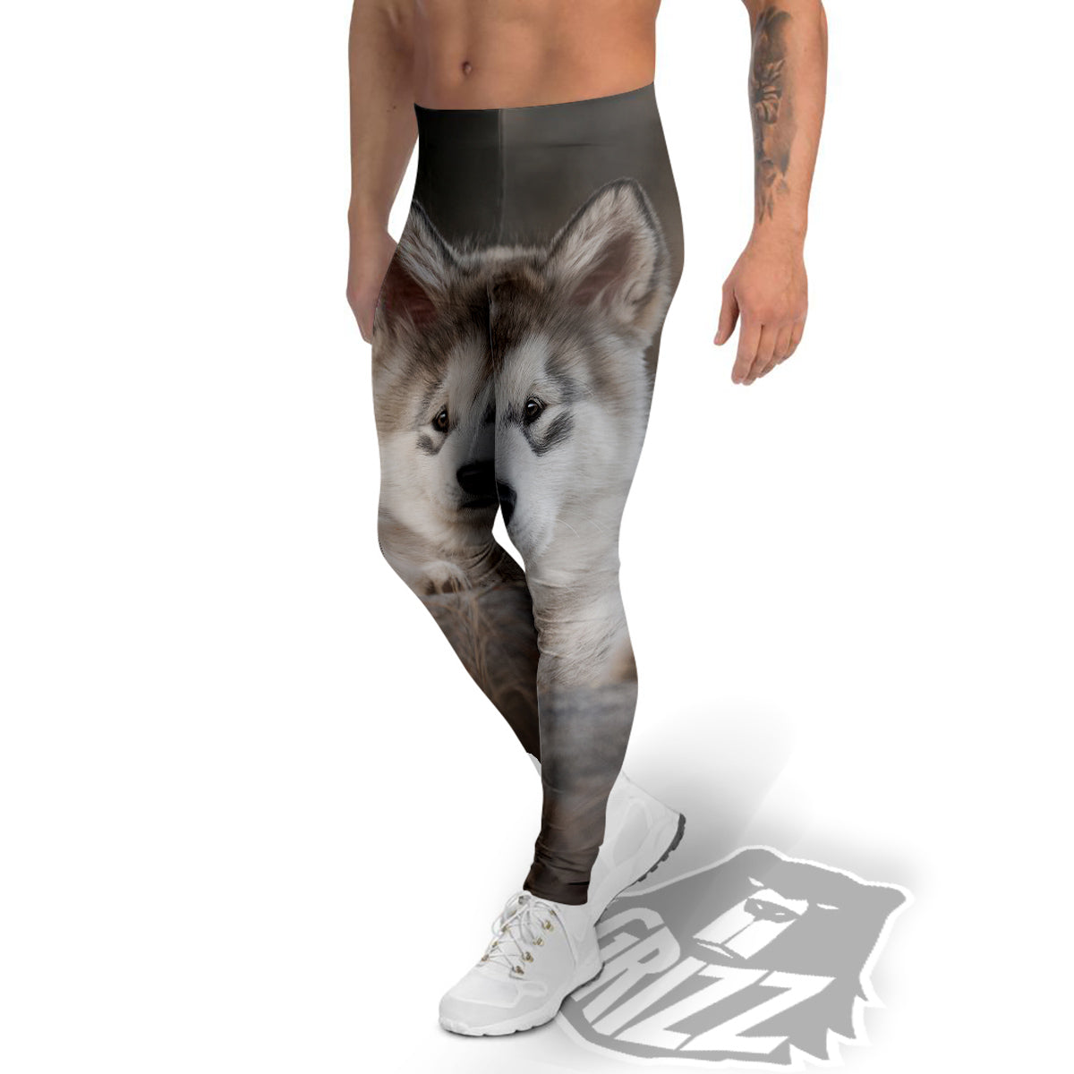 Malamute Alaskan Cute Print Men's Leggings-grizzshop