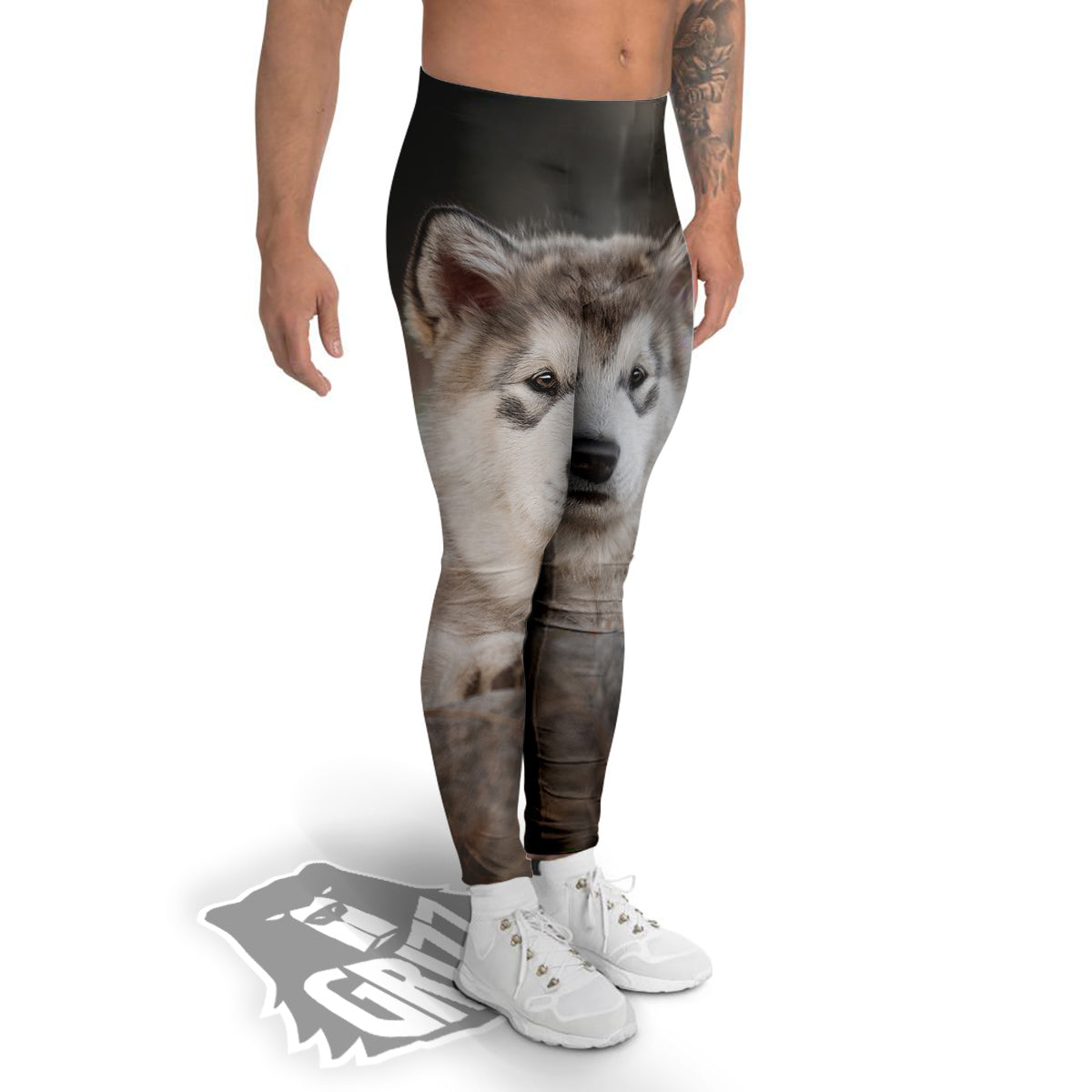 Malamute Alaskan Cute Print Men's Leggings-grizzshop