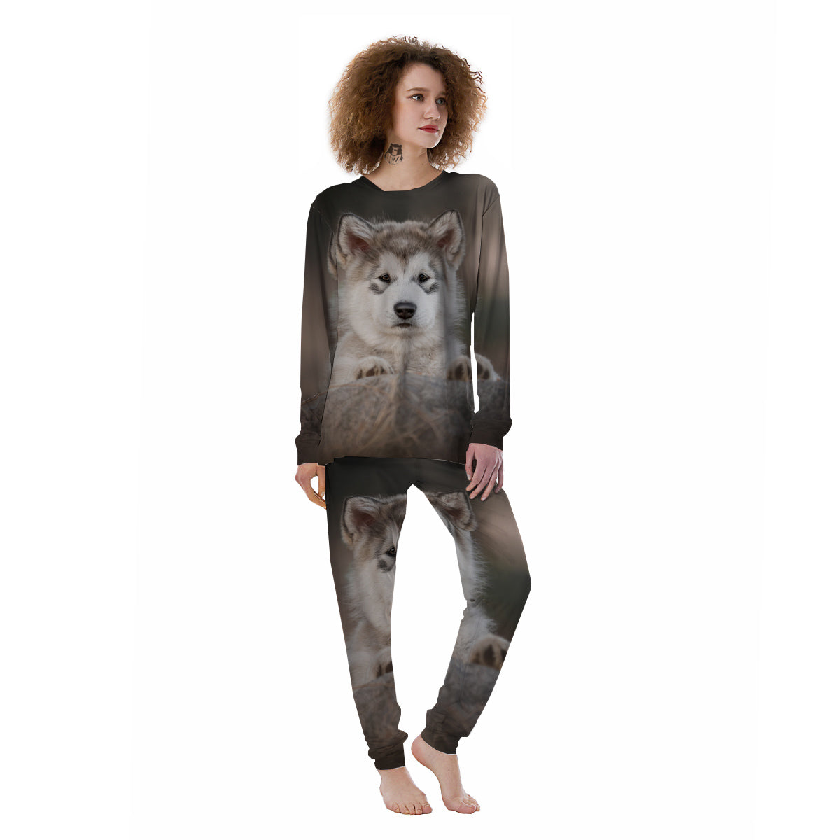 Malamute Alaskan Cute Print Women's Pajamas-grizzshop