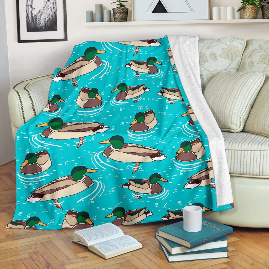 Mallard Duck Pattern Print Blanket-grizzshop