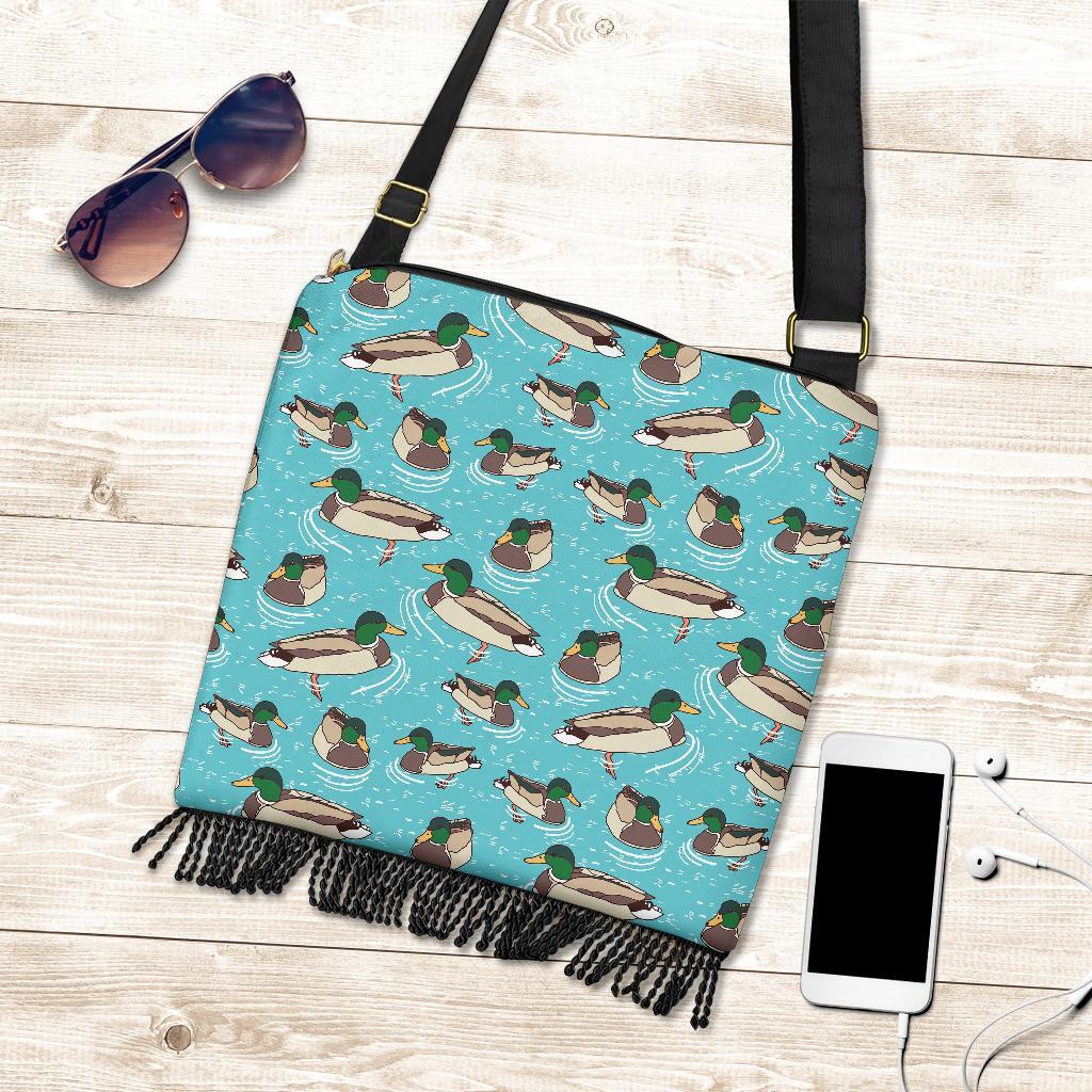 Mallard Duck Pattern Print Crossbody Bags-grizzshop