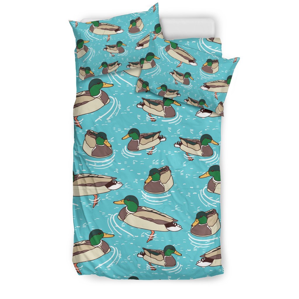 Mallard Duck Pattern Print Duvet Cover Bedding Set-grizzshop