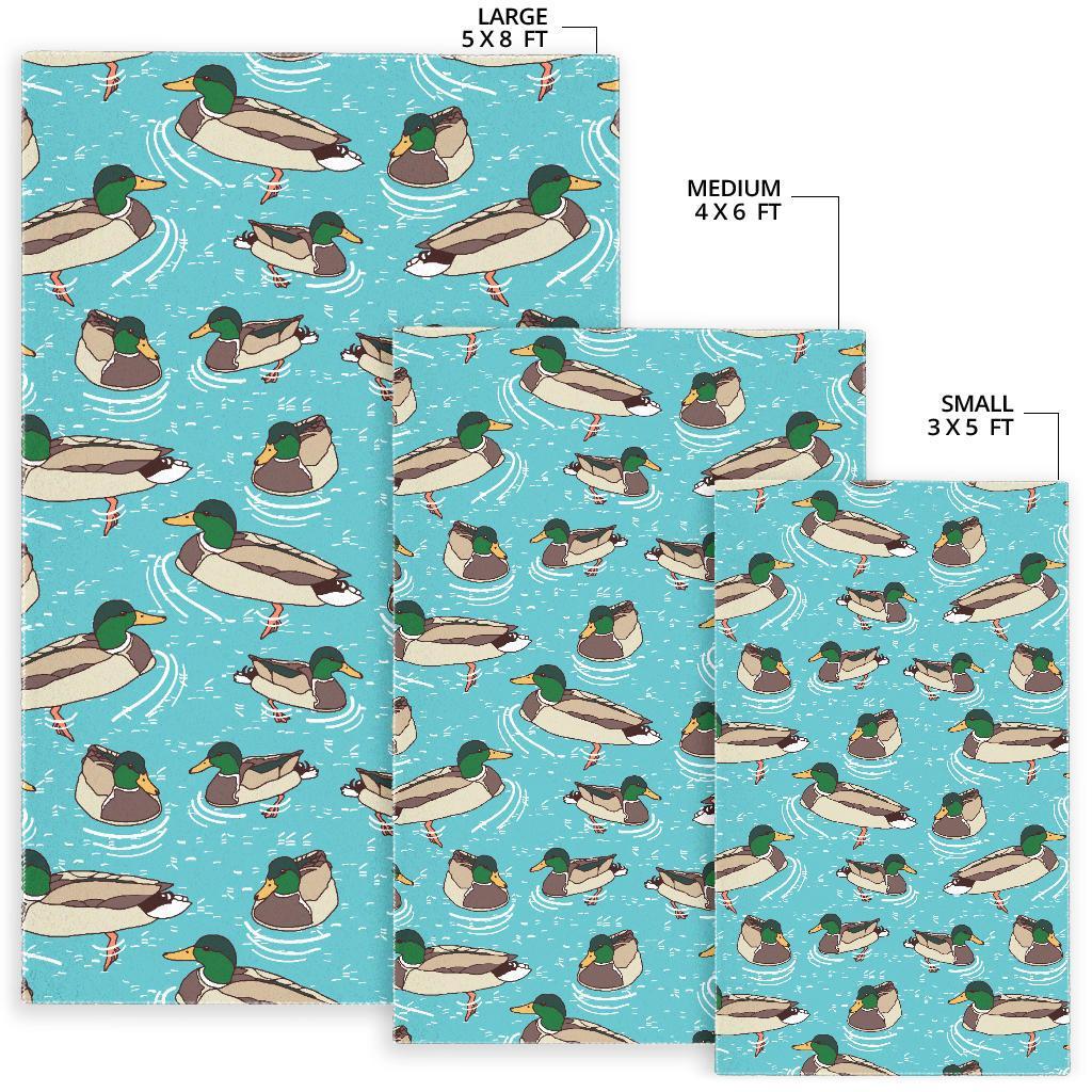 Mallard Duck Pattern Print Floor Mat-grizzshop