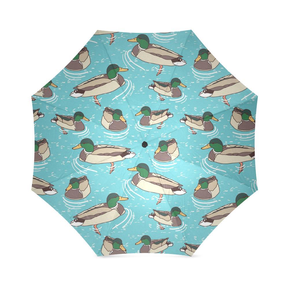 Mallard Duck Pattern Print Foldable Umbrella-grizzshop