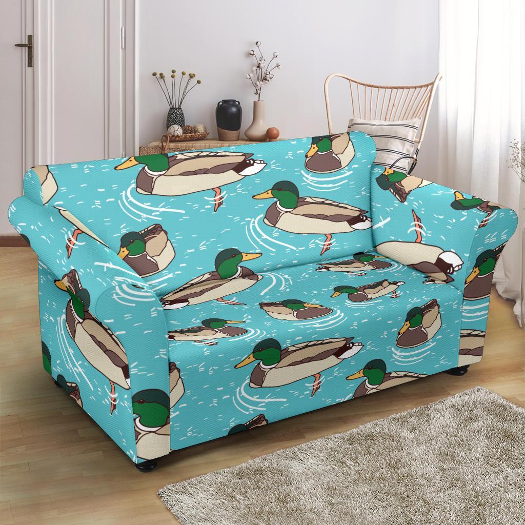 Mallard Duck Pattern Print Loveseat Cover-grizzshop