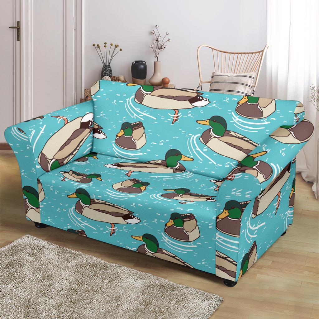 Mallard Duck Pattern Print Loveseat Cover-grizzshop