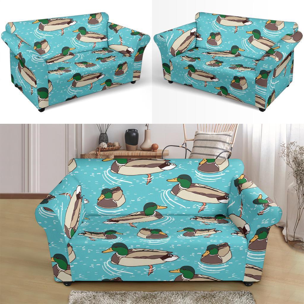 Mallard Duck Pattern Print Loveseat Cover-grizzshop