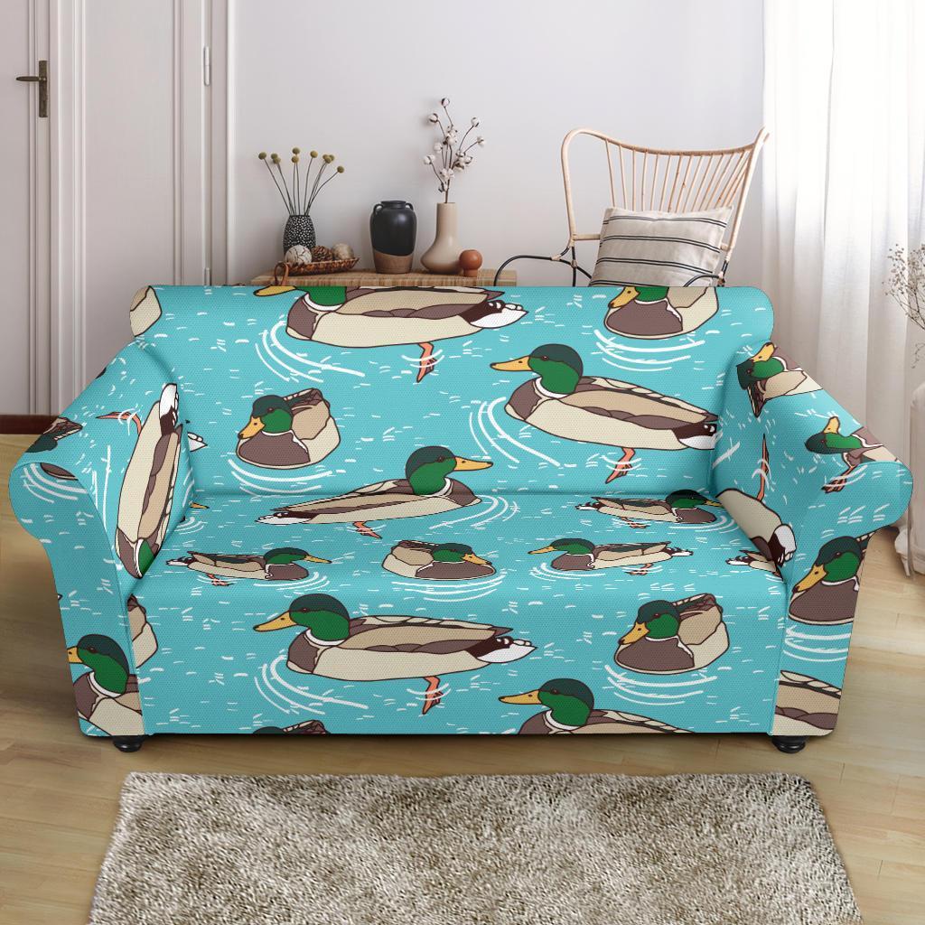 Mallard Duck Pattern Print Loveseat Cover-grizzshop