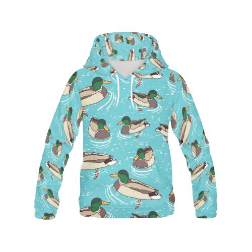 Mallard Duck Pattern Print Men Pullover Hoodie-grizzshop