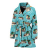 Mallard Duck Pattern Print Women Long Robe-grizzshop