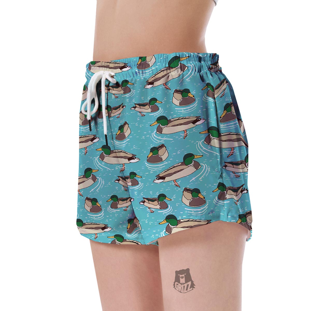 Mallard Duck Pattern Print Women's Shorts-grizzshop