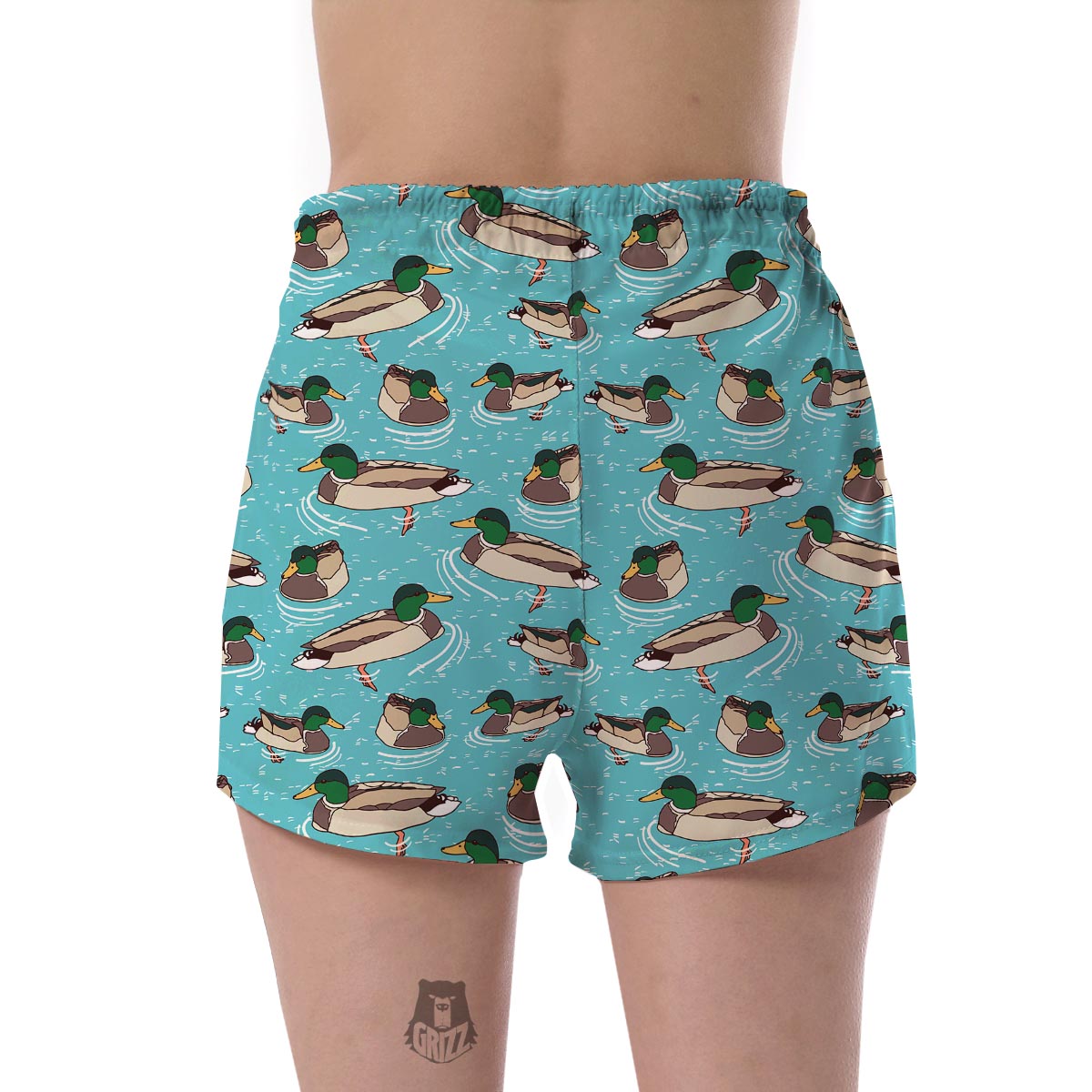 Mallard Duck Pattern Print Women's Shorts-grizzshop