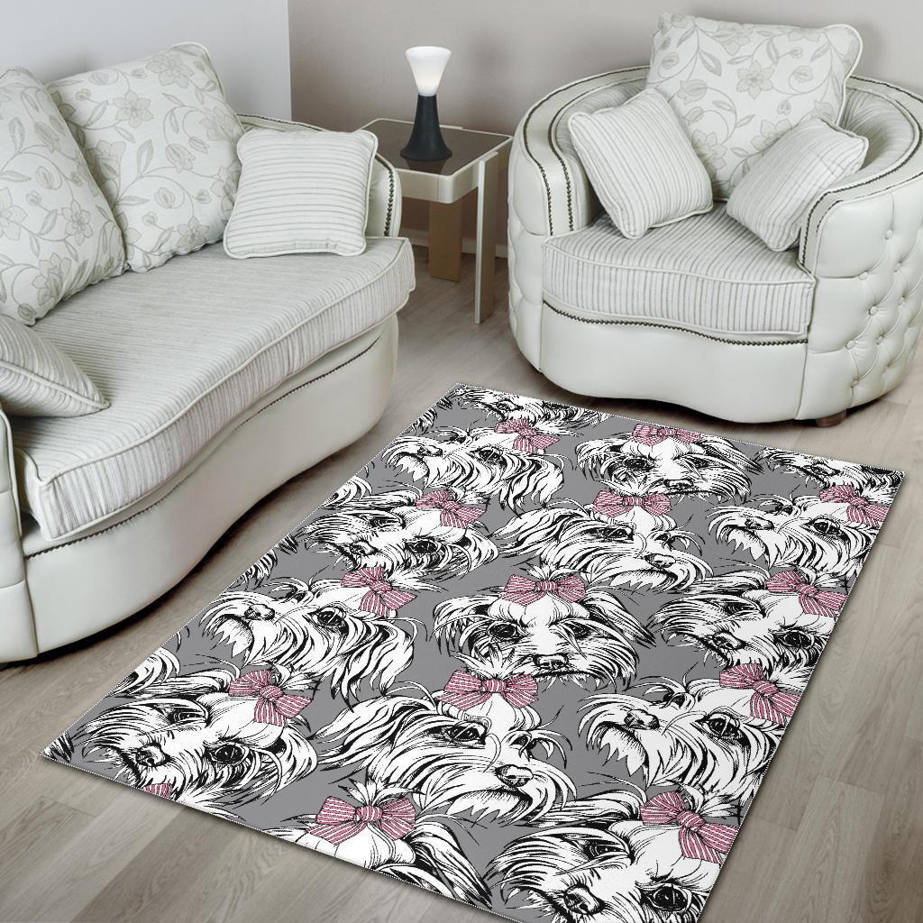 Maltese Puppy Dog Pattern Print Floor Mat-grizzshop