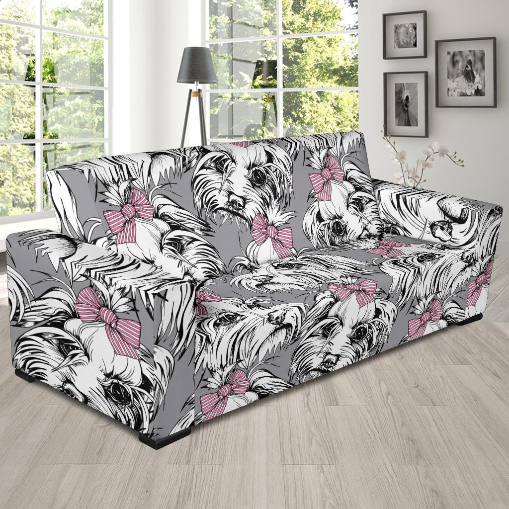 Maltese Puppy Dog Pattern Print Sofa Covers-grizzshop