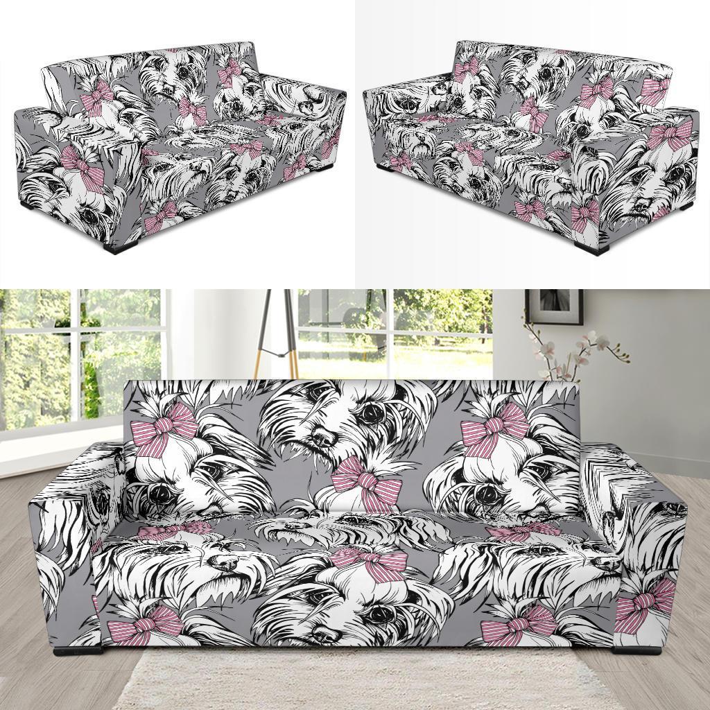 Maltese Puppy Dog Pattern Print Sofa Covers-grizzshop