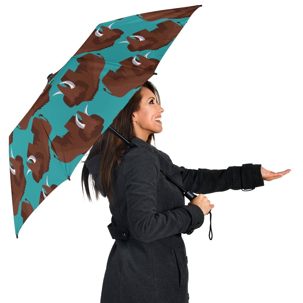 Mammoth Blue Pattern Print Automatic Foldable Umbrella-grizzshop