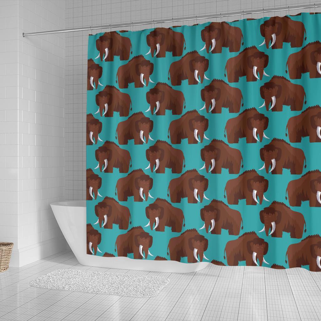 Mammoth Blue Pattern Print Bathroom Shower Curtain-grizzshop