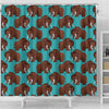 Mammoth Blue Pattern Print Bathroom Shower Curtain-grizzshop