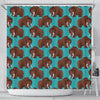 Mammoth Blue Pattern Print Bathroom Shower Curtain-grizzshop