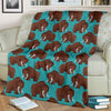 Mammoth Blue Pattern Print Blanket-grizzshop