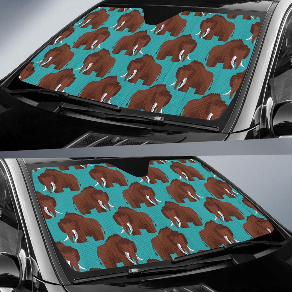 Mammoth Blue Pattern Print Car Sun Shade-grizzshop