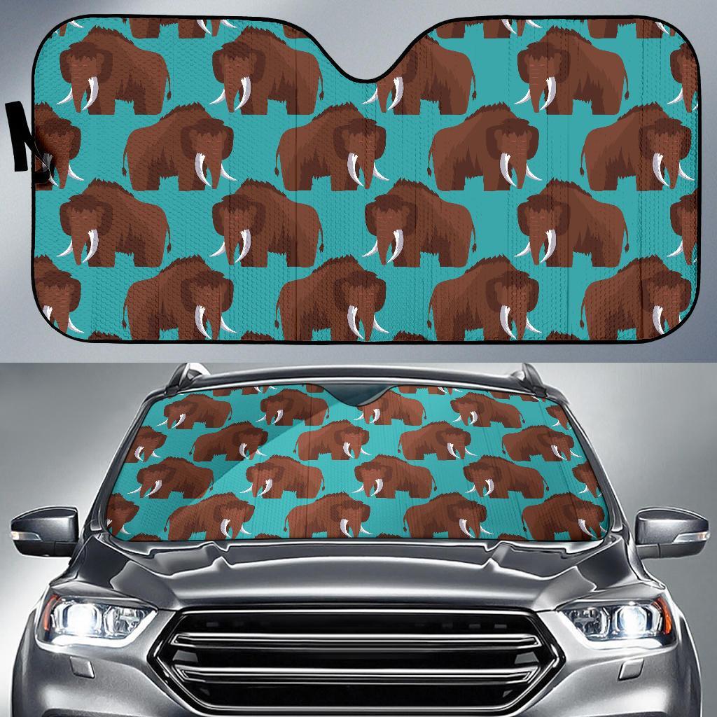 Mammoth Blue Pattern Print Car Sun Shade-grizzshop