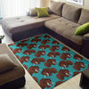 Mammoth Blue Pattern Print Floor Mat-grizzshop