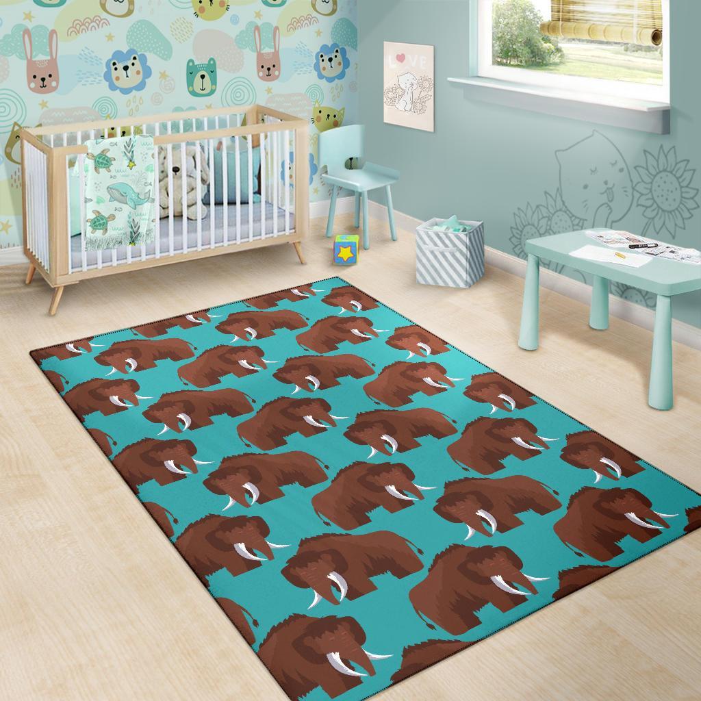 Mammoth Blue Pattern Print Floor Mat-grizzshop