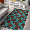 Mammoth Blue Pattern Print Floor Mat-grizzshop